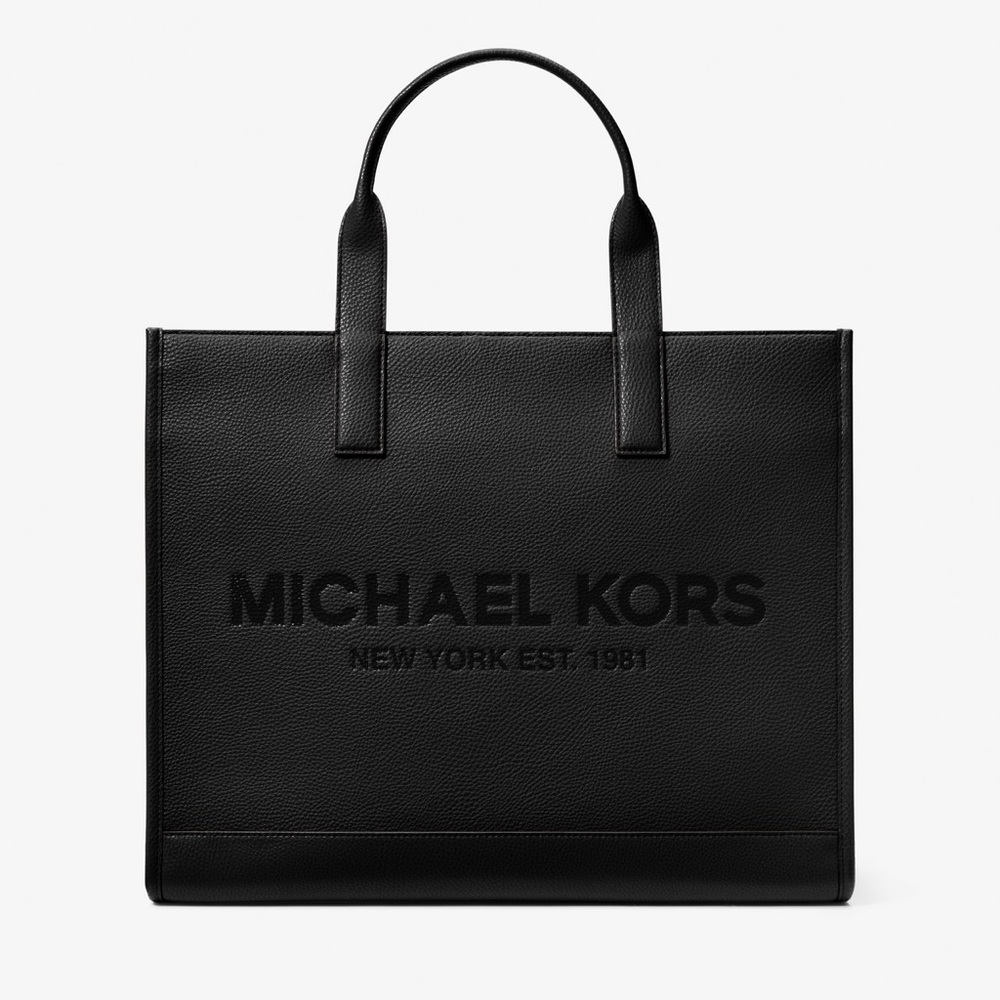 Michael Michael Kors Cooper Embossed Logo Faux Leather Pebbled Tote Bag